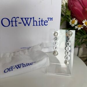 OFF-WHITE Faux Pearl Drop Earrings